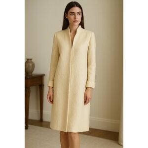 Fleurette vintage Union cream mohair wool long duster coat quiet‎ luxury large